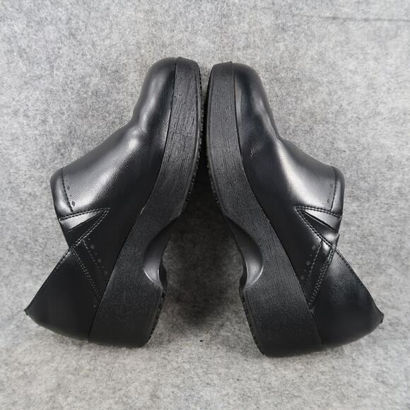 Shoes For Crews Womens 6 Clogs Slip On Comfort Work Standing Black Wedge Heel - Picture 10 of 12